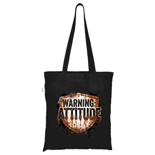 Warning Attitude - ECO001 100% Recycled Cotton Tote Bag Thumbnail