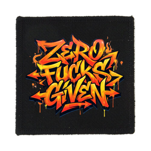 Zero Fucks Given - PS01 8cm Square Sew-On Patch Thumbnail