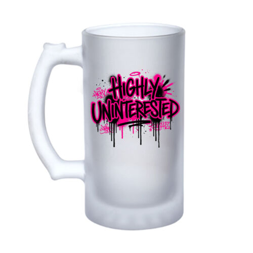 Highly Uninterested - 16oz Frosted Glass Beer Stein Thumbnail