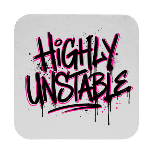 Highly Unstable - 9cm Square Hardback Drinks Coaster Thumbnail