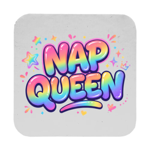 Nap Queen - 9cm Square Hardback Drinks Coaster Thumbnail