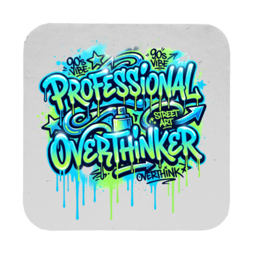 Professional Overthinker - 9cm Square Hardback Drinks Coaster Thumbnail