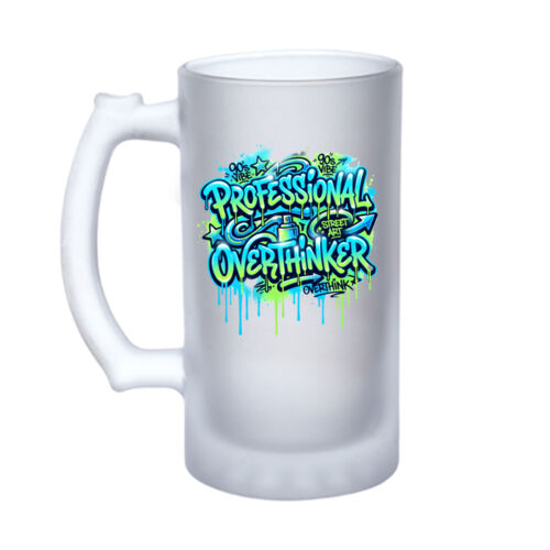 Professional Overthinker - 16oz Frosted Glass Beer Stein Thumbnail