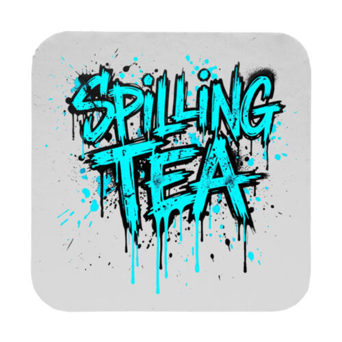 Spilling Tea - 9cm Square Hardback Drinks Coaster Thumbnail