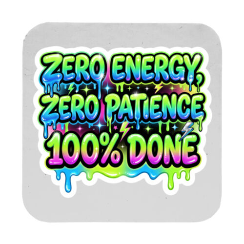 Zero Energy - 9cm Square Hardback Drinks Coaster Thumbnail
