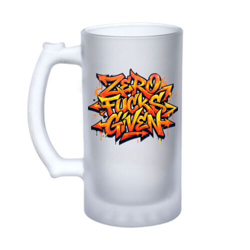Zero Fucks Given - 16oz Frosted Glass Beer Stein Thumbnail
